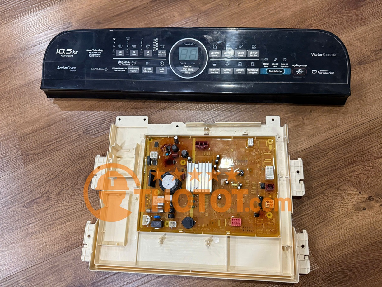 Sửa lỗi H52 máy giặt Panasonic - Bo mạch điều khiển lỗi, không cấp điện đúng cách hoặc không nhận được tín hiệu phản hồi từ motor