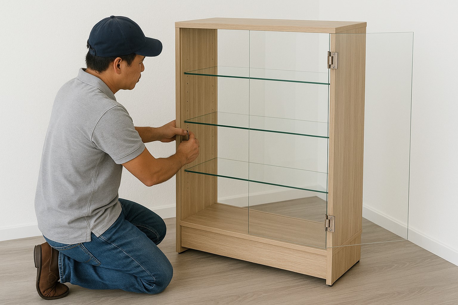 Thi công tủ trưng bày sản phẩm